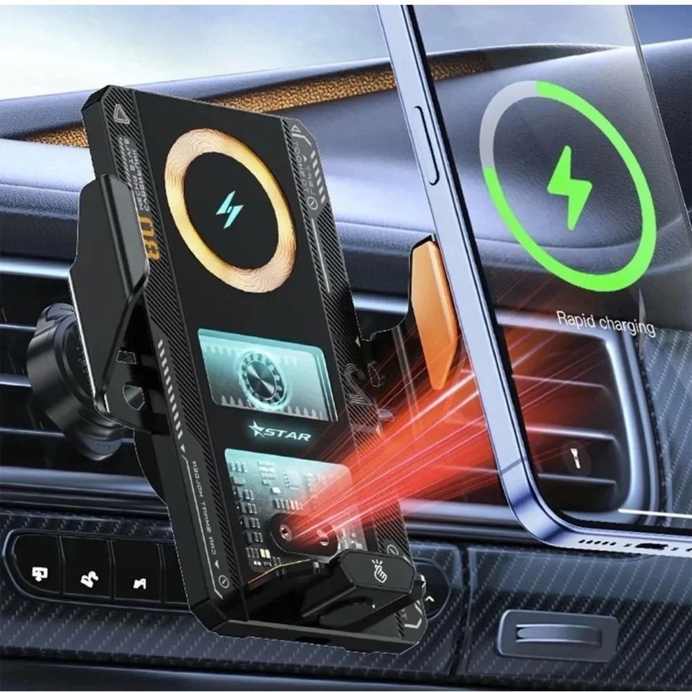 T9 Smart Ultrathin Metal Wireless Charging Car Holder